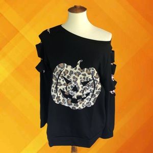 Leopard Pring Pumpkin Sweatshirt